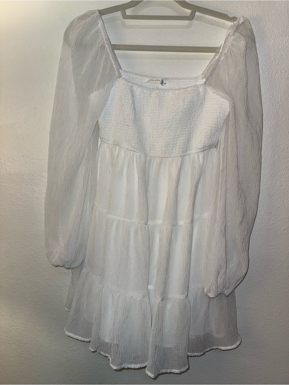 Altar'd State White Smocked Mini Dress